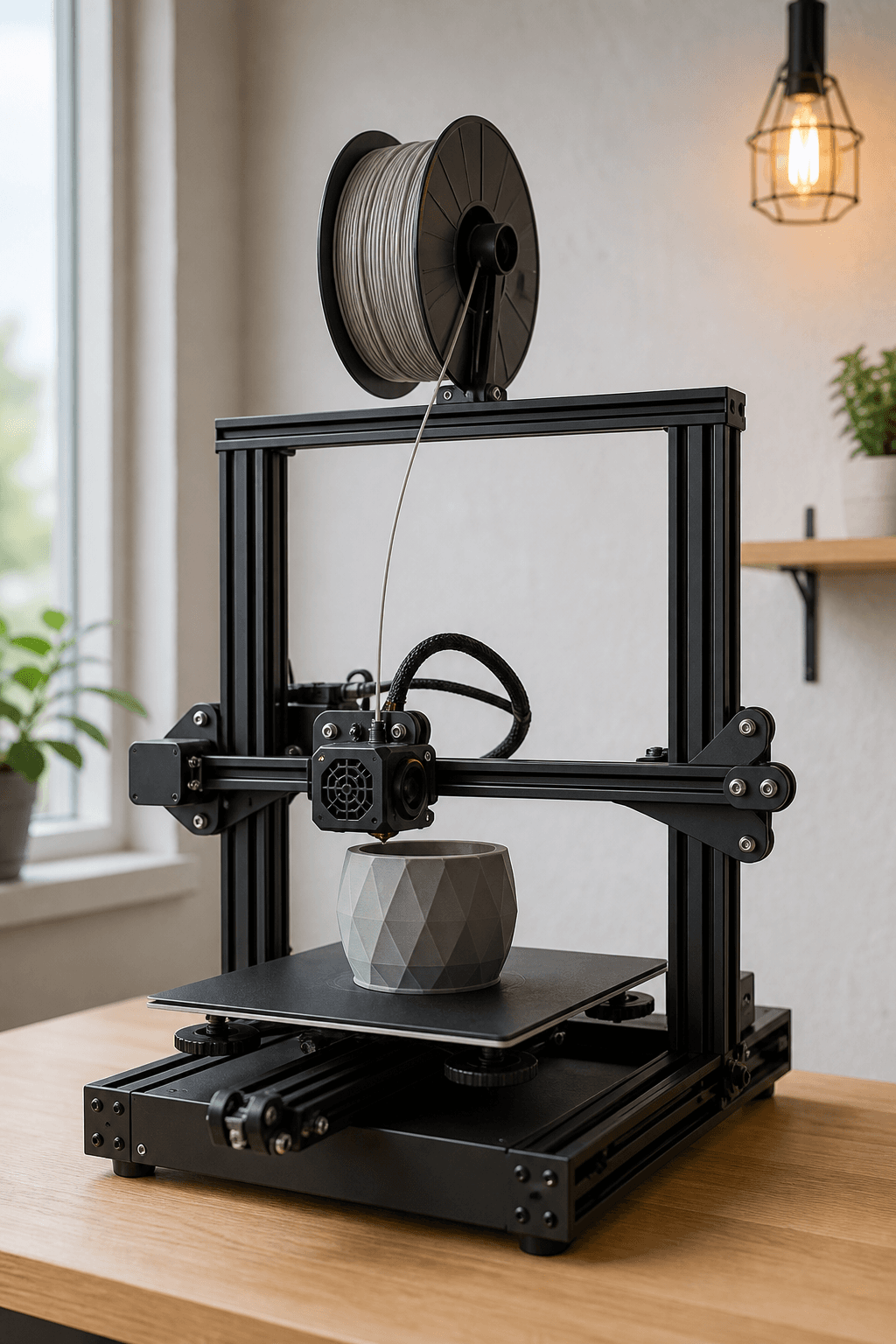 Impressora 3D produzindo uma peça
